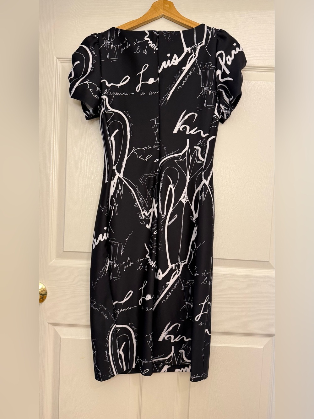 Karl Lagerfeld Black Dress with White Script Print - Picture 5 of 7